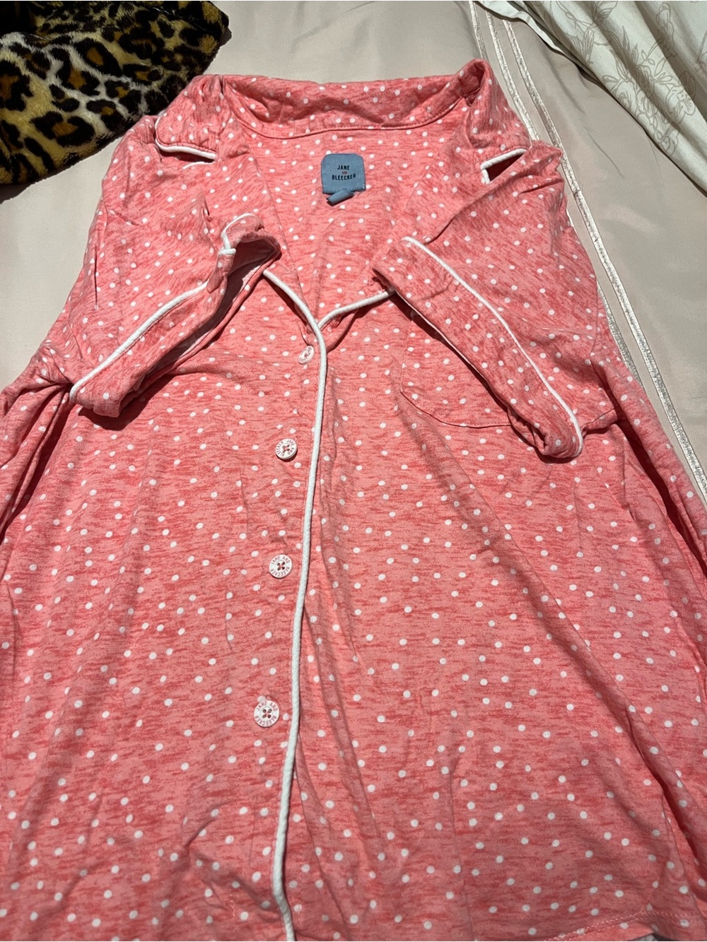 Pink Polka Dot PJ Top